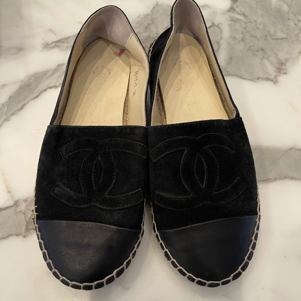 Chanel espadrilles 36 black suede